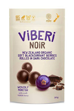 Viberi Noir - Dark Chocolate Rolled Blackcurrants 90g