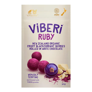 Viberi Ruby - Crispy Blackcurrants Rolled In White Chocolate 90g