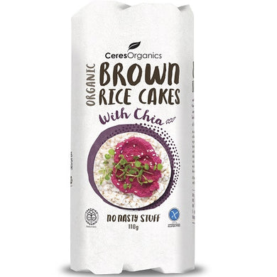 Ceres Organic Brown Rice Cakes Chia 110g
