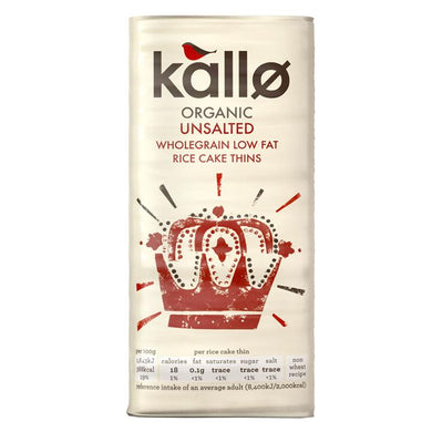 Kallo Organic Unsalted Wholegrain Rice Thins