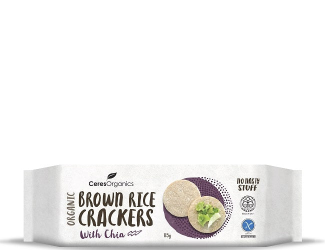 Ceres Brown Rice Crackers with Chia 115g
