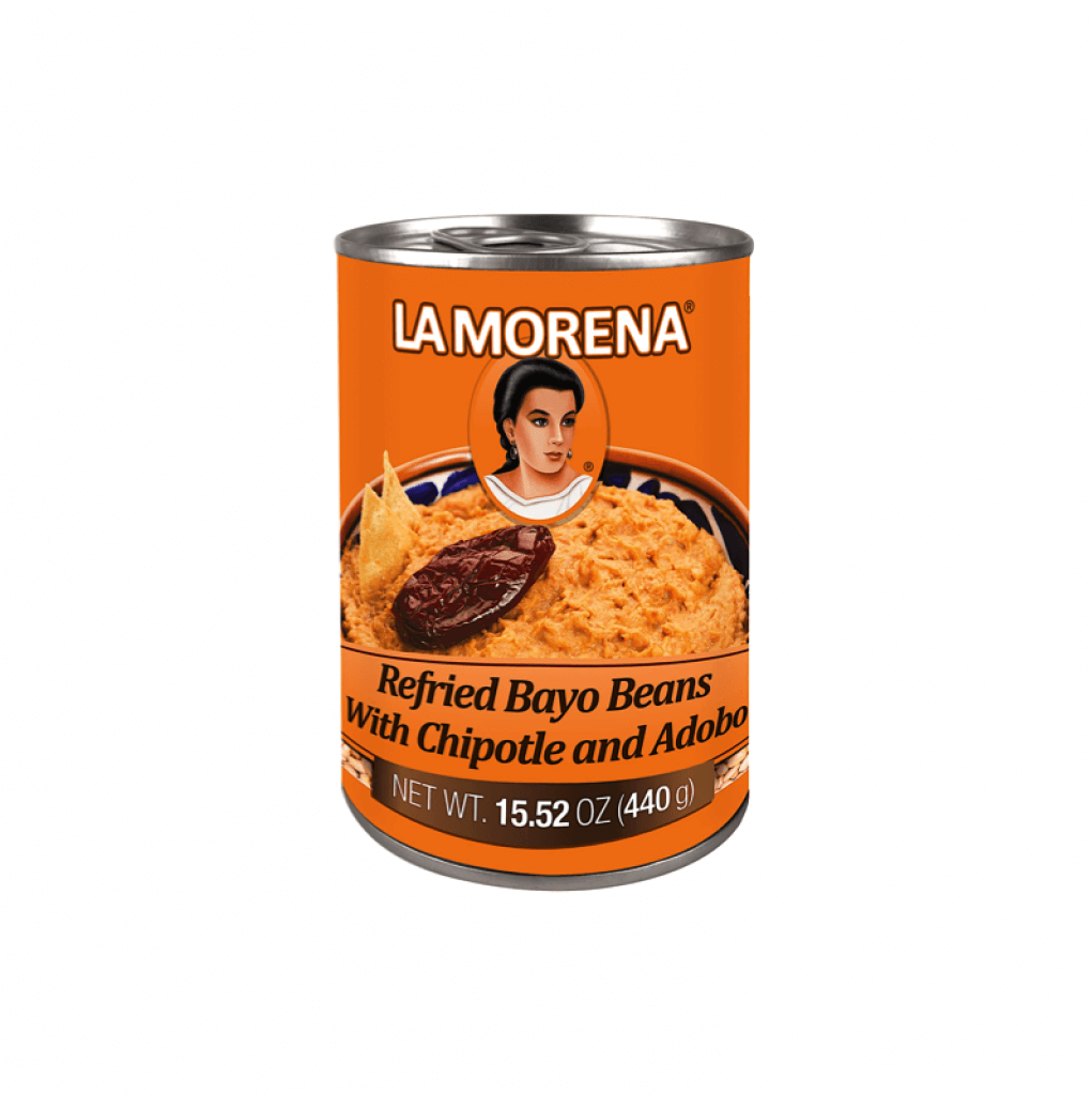 La Morena Refried Bayo Beans with Chilpotle 440g