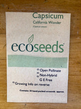 Load image into Gallery viewer, Eco Seeds Capsicum - California Wonder