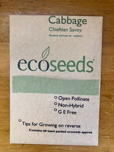 Eco Seeds Cabbage - Chieftian Savoy