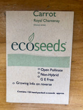Load image into Gallery viewer, Eco Seeds Carrot - Royal Chantenay