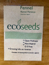 Load image into Gallery viewer, Eco Seeds Fennel - Roman Florence