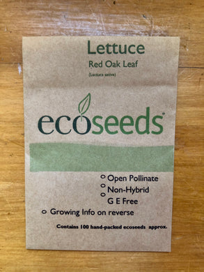 Eco Seeds Lettuce - Red Oak Leaf