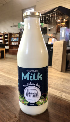 The Natural Dairy Whole Milk 1L w Returned Glass Bottle
