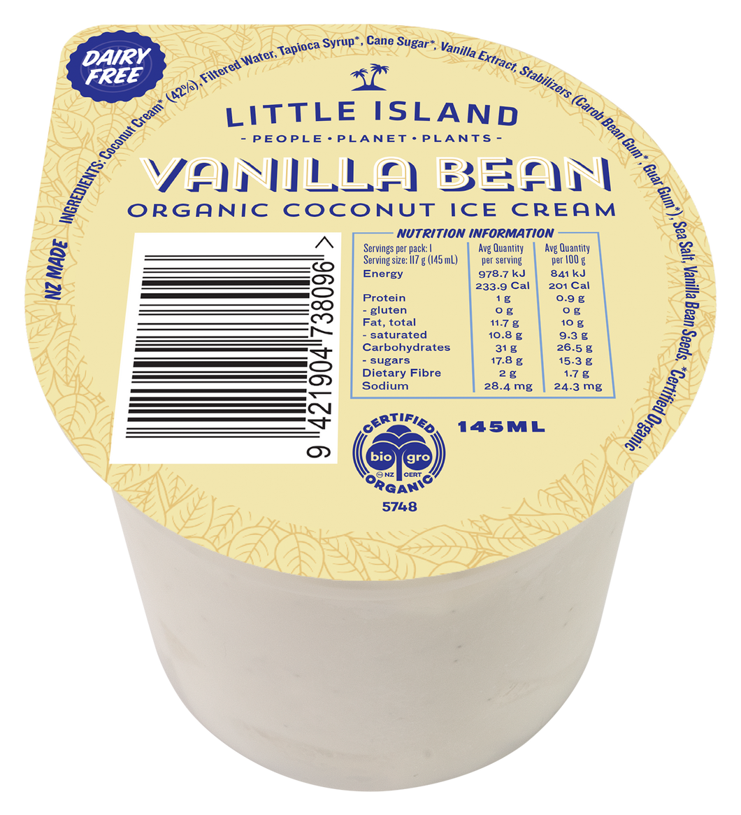 Little Island Coconut Ice Cream - Vanilla Bean 145ml