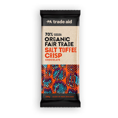 Trade Aid Salt Toffee Crisp Chocolate 100g