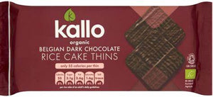 Kallo Belgian Dark Chocolate Organic Rice Cake Thins 90g