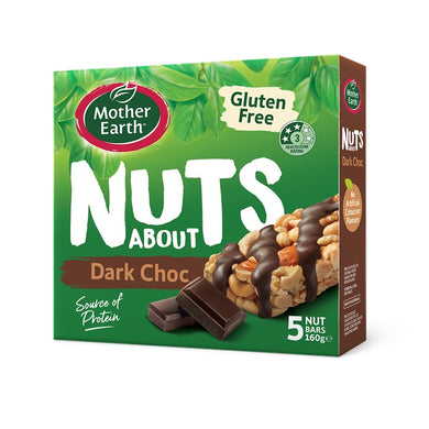 Mother Earth Nuts About Dark Choc Bars - Gluten Free
