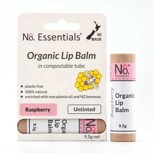 No 8 Essentials Organic Lip Balm 9.5g - Raspberry